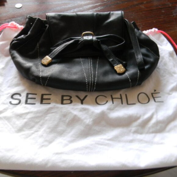 See by Chloe black leather clutch Authentic Vintage - Picture 1 of 5